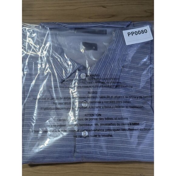 Nike Tiger Woods Mens Striped Golf Polo Shirt Short Sleeve Blue XXL Performance - Picture 10 of 10